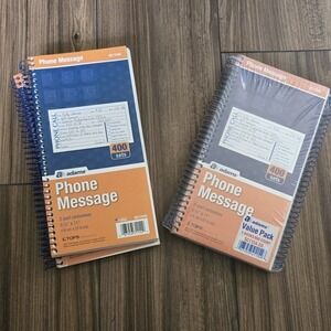 Adams Phone Message Book 2 Pack 800 Sets 2-Part Carbonless 5.5x11 4 Packs